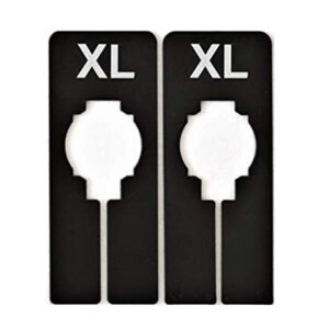 NAHANCO QSDBWKIT1, Black Rectangular Clothing Size Dividers with White Print for XS-XL, Kit of 10 (5 Sizes of 2 Each)