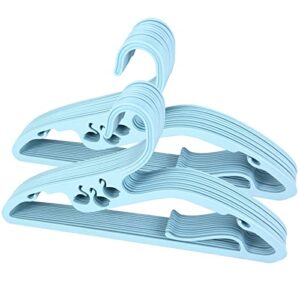 hongfeng plastic hangers,heavy duty durable coat and clothes hangers,lightweight space saving non slip hangers (blue,30 pack)
