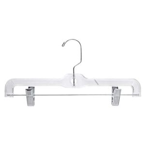 skirt and pant hangers, 14" heavy duty clear plastic case of 100