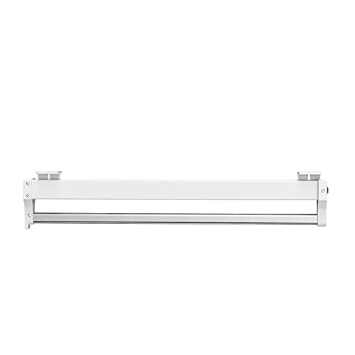 550mm/21.6'' Pull-Out Closet Valet Rod Adjustable Wardrobe Clothing Rail Top Mount Wardrobe Hanger Rack Bar Ball Bearing Slide Heavy Duty