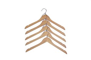 proman products kascade wooden hanger with shoulder notches, natural, 50 piece / box