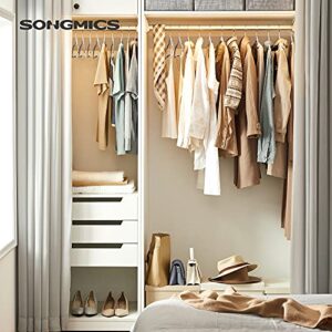 SONGMICS 50-Pack Coat Hangers and 4 Pants Hanger Bundle, Open Pants Organizers, Plastic and Metal Hangers, Multipurpose, Non-Slip, Light and Dark Gray, Black UCRF50G and UCRI034B02