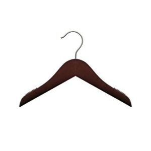 NAHANCO 10" Wooden Baby/Infant Hangers, Low Gloss Mahogany- 25/CTN.