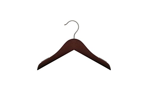 NAHANCO 10" Wooden Baby/Infant Hangers, Low Gloss Mahogany- 25/CTN.