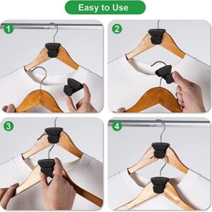 Multi-Function Clothes Hanger Connecting Hook Hanging Clothes New Connector Hook Super Space Saving Advanced Clothes Hanger Hook Triple Wardrobe Space, Easy to use, Black (12PCS)