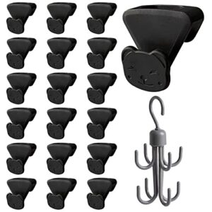 18 pcs space bears for hangers&360° rotating scarf tie rack hooks, clothes hanger connector hooks, easy to use slip-over design, organize shirts, pants, jackets, heavy coats