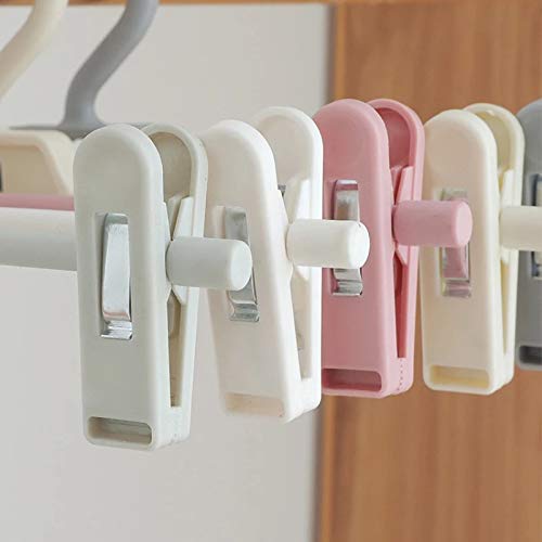 WALNUT Clip Coat Hangers Clothes Closet Pant Trouser Skirt Non-Slip Racks Clip Multifunction Plastic Drying Rack Pants Rack Storage (Color : Gray)