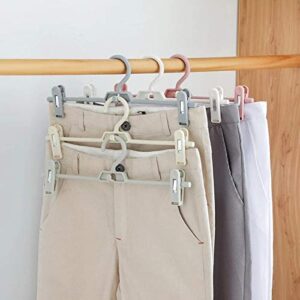 WALNUT Clip Coat Hangers Clothes Closet Pant Trouser Skirt Non-Slip Racks Clip Multifunction Plastic Drying Rack Pants Rack Storage (Color : Gray)