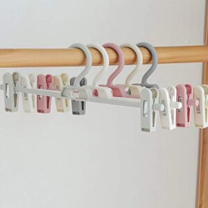 WALNUT Clip Coat Hangers Clothes Closet Pant Trouser Skirt Non-Slip Racks Clip Multifunction Plastic Drying Rack Pants Rack Storage (Color : Gray)