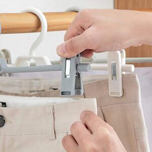 WALNUT Clip Coat Hangers Clothes Closet Pant Trouser Skirt Non-Slip Racks Clip Multifunction Plastic Drying Rack Pants Rack Storage (Color : Gray)