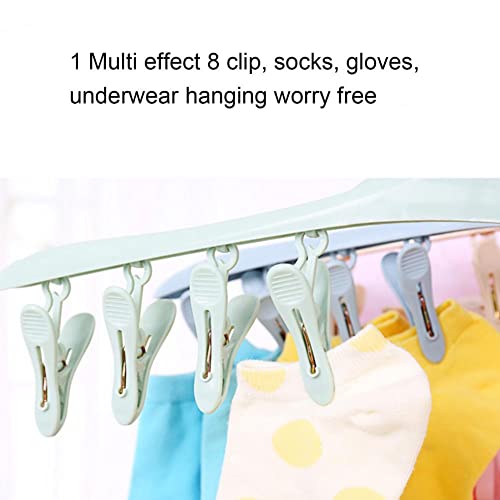 DOUBAO Storage Hanger 360 Degrees Rotating Windproof PP Socks Towels Bras Clothes Drying 8 Clips Bathrooms Accessories (Color : Black, Size : 42cm x 18cm)