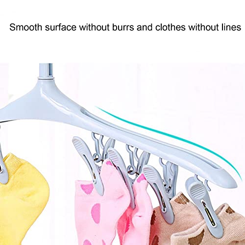 DOUBAO Storage Hanger 360 Degrees Rotating Windproof PP Socks Towels Bras Clothes Drying 8 Clips Bathrooms Accessories (Color : Black, Size : 42cm x 18cm)