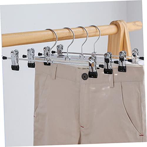 Holibanna 20pcs Stainless Steel Hangers Space Saving Hanger Clothes Hanger with Clips Dress Rack Non Slip Hanger Simple Hanger Retractable Clothes Rack Hanger Clip Hanger Coat Hanger