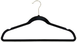 inspired living by mesa inspired living non-slip heavy duty (35 pack) better quality holds up to 22 lbs-each is 2.8 oz / .20" thick in black/gold hangers -velvet- (80 gm), (