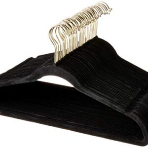 Inspired Living by Mesa Inspired Living Non-Slip Heavy Duty (35 Pack) Better Quality Holds Up to 22 Lbs-Each is 2.8 Oz / .20" Thick in Black/Gold HANGERS -VELVET- (80 Gm), (