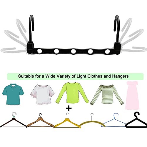 Space Saving Hangers - Sturdy Plastic Magic Hangers 5 Holes Hanging Closet Organizers for Clothes Shirt Dress Small Space Organization and Storage Apartment College Dorm Room Essential（8pcs）