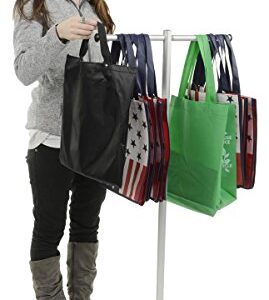 Displays2go Two-Way Straight Arm Garment Rack, Portable- Aluminum