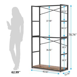 Tribesigns Freestanding Closet Organizer Storage, 78 inches Heavy Duty Garment Rack with Double Rods, Industrial Clothes Clothing Rack for Hanging Clothes, Closet, Laundry Room, Capacity 300 lbs