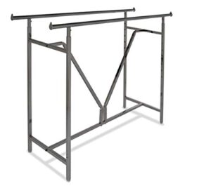 only hangers adjustable height - heavy duty - double bar rectangular rack with v-brace - maximum extended height to 81"