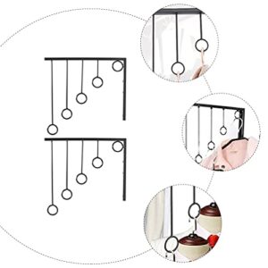 Baluue Clothes Hanger Rack 1 Set of Wall- Mounted Metal Garment Rack Clothes Display Hanger Bedroom Closet Clothing Organizer Space Save Clothes Rack with 5 Hanging Rings Black