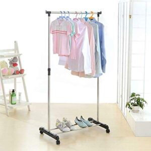 6844 – single 3 - heavy duty rail portable clothes hanger rolling garment rack - mn29