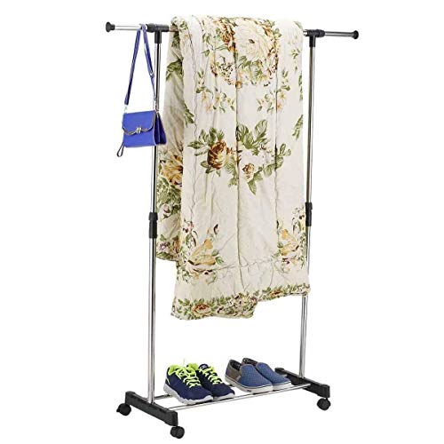 6810 - Single Pole Adjustable Portable Clothes Garment Rail Display Hanger Rack – MN27