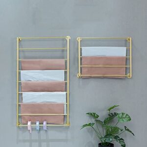 Wall Mounted Metal Scarves Display Silk Scarf Rack Organizer Clothes Racks Garment Shawl Fabric Hanging Ties Holder ,Clothing Store Retail Racks commercial Hanger Shelves Show Rack ( Color : Gold , Si