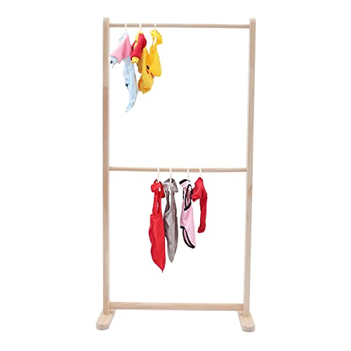 Gdrasuya10 Pet Clothes Garment Rack, Wood Pet Clothing Display Stand Closet Organizer for Pets' or Children's Clothes, 22.05 x 9.45 x 43.31in