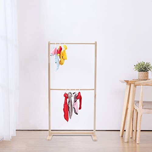 Gdrasuya10 Pet Clothes Garment Rack, Wood Pet Clothing Display Stand Closet Organizer for Pets' or Children's Clothes, 22.05 x 9.45 x 43.31in