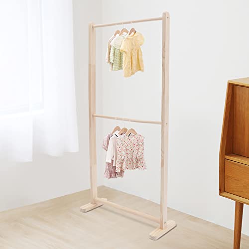 Gdrasuya10 Pet Clothes Garment Rack, Wood Pet Clothing Display Stand Closet Organizer for Pets' or Children's Clothes, 22.05 x 9.45 x 43.31in