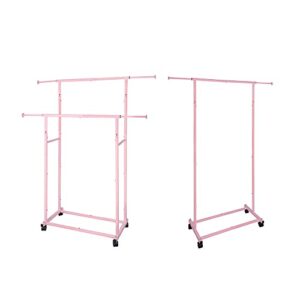 fishat pink double rod garment rack & simple garment rack