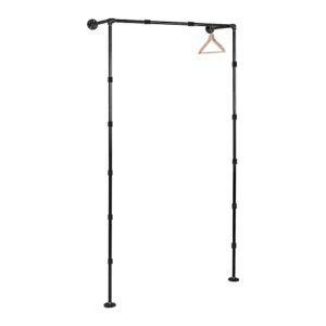 jeasor industrial iron pipe clothes hanging rack diy wall-mounted single-layer rolling garment bar heavy duty clothing rod for bedroom, laundry room, closet storage