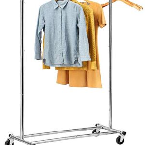 DRM Folding/Collapsible Clothing/Garment Rack,250 lbs Heavy-Duty Rolling Clothes Organizer Rack,Chrome