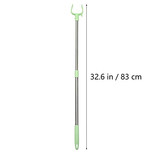 Veemoon 2pcs Closet Pole with Hook Telescoping Long Reach Stick Stainless Steel Clothing Hanger Garment Pole for Closet Shelf Ceiling