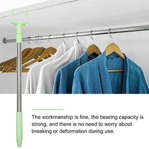 Veemoon 2pcs Closet Pole with Hook Telescoping Long Reach Stick Stainless Steel Clothing Hanger Garment Pole for Closet Shelf Ceiling