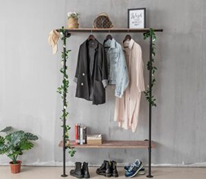 industrial pipe clothing rack with shelves,48 inch industrial clothing rack,pipe clothing rack,retail clothing rack,industrial wall mounted clothes rack,wall clothing rack,pipe clothes racks for hanging clothes onotetut