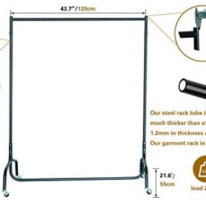 Clothing Rack Garment Rack with Wheel, Commercial Clothing Rack for Hanging Clothes Rolling Clothing Rack 47'*58',200lbs