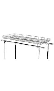 wire basket topper for double rail clothing rack 52 ½ “ x 22 ½” chrome | vergentastore
