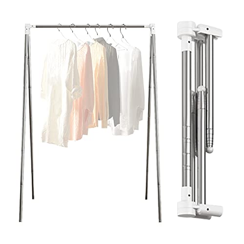 LINNNZI Portable Garment Rack, Stainless Steel Foldable Clothes Rack for Travel, Camping, Hotel Room, Laundry, Dance, Indoor, Outdoor