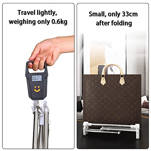 LINNNZI Portable Garment Rack, Stainless Steel Foldable Clothes Rack for Travel, Camping, Hotel Room, Laundry, Dance, Indoor, Outdoor