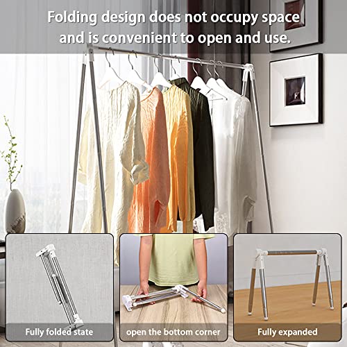 LINNNZI Portable Garment Rack, Stainless Steel Foldable Clothes Rack for Travel, Camping, Hotel Room, Laundry, Dance, Indoor, Outdoor