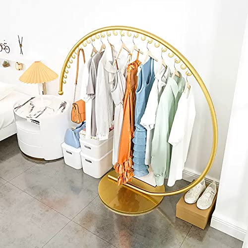 QQXX Commercial Metal Clothing Rack,Industrial Freestanding Clothing Racks Retail,Round Clothes Rack with Hooks,Modern Garment Rack Coat Rack for Hanging Clothes Clothing Displays