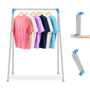 portable garment rack foldable clothes rack - collapsible clothing rack portable mini drying clothe rack folding clothing rack for travel, camping, laundry, indoor, outdoor