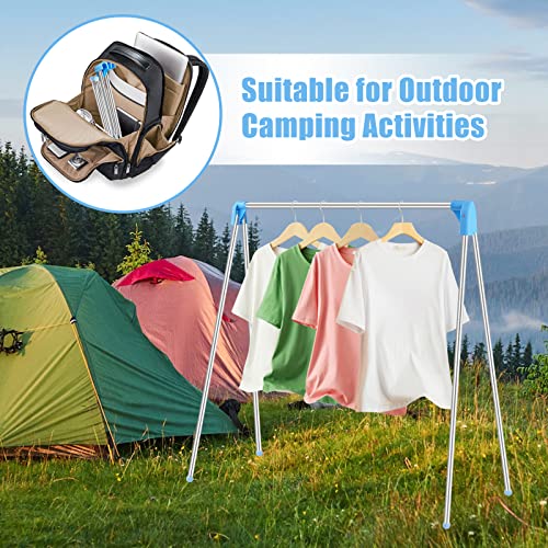 Portable Garment Rack Foldable Clothes Rack - Collapsible Clothing Rack Portable Mini Drying Clothe Rack Folding Clothing Rack for Travel, Camping, Laundry, Indoor, Outdoor