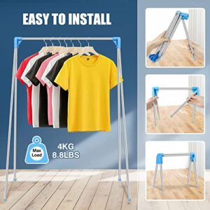 Portable Garment Rack Foldable Clothes Rack - Collapsible Clothing Rack Portable Mini Drying Clothe Rack Folding Clothing Rack for Travel, Camping, Laundry, Indoor, Outdoor