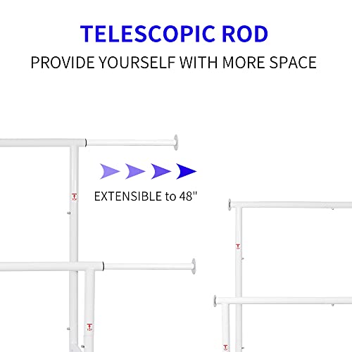 Fishat White Double Rod Garment Rack & Simple Garment Rack