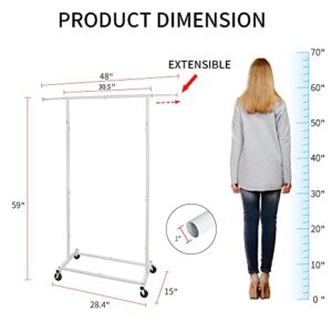 Fishat White Double Rod Garment Rack & Simple Garment Rack