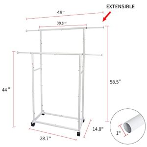 Fishat White Double Rod Garment Rack & Simple Garment Rack