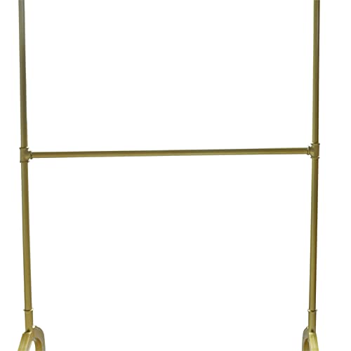 TFCFL Gold Rod Clothing Garment Rack, Heavy Duty Metal Shoes Bags Clothes Organizer Storage Shelves Garment Rack Wardrobe Rack Compact Large Metal Clothing Rack with Shoe Shelf (Style G)