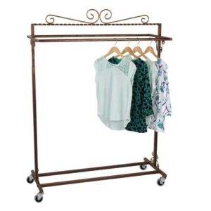 SSWBasics Boutique Cobblestone Double-Rail Rolling Clothing Rack